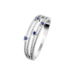 Bague en Argent 925 plaqué Rhodium assemblée de Saphir bleu - Maison Di Giorgio