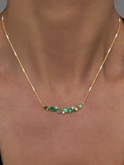 Collier en Argent 925 doré Or jaune 18k assemblé d'Aventurine verte, Peridot et Onyx vert - Maison Di Giorgio
