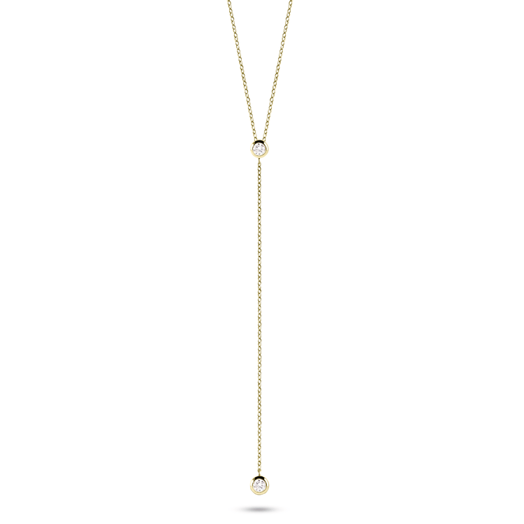 Collier en Argent 925 doré Or jaune 18k assemblé d'Oxyde de zirconium - Maison Di Giorgio