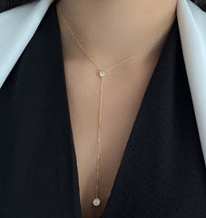 Collier en Argent 925 doré Or jaune 18k assemblé d'Oxyde de zirconium - Maison Di Giorgio