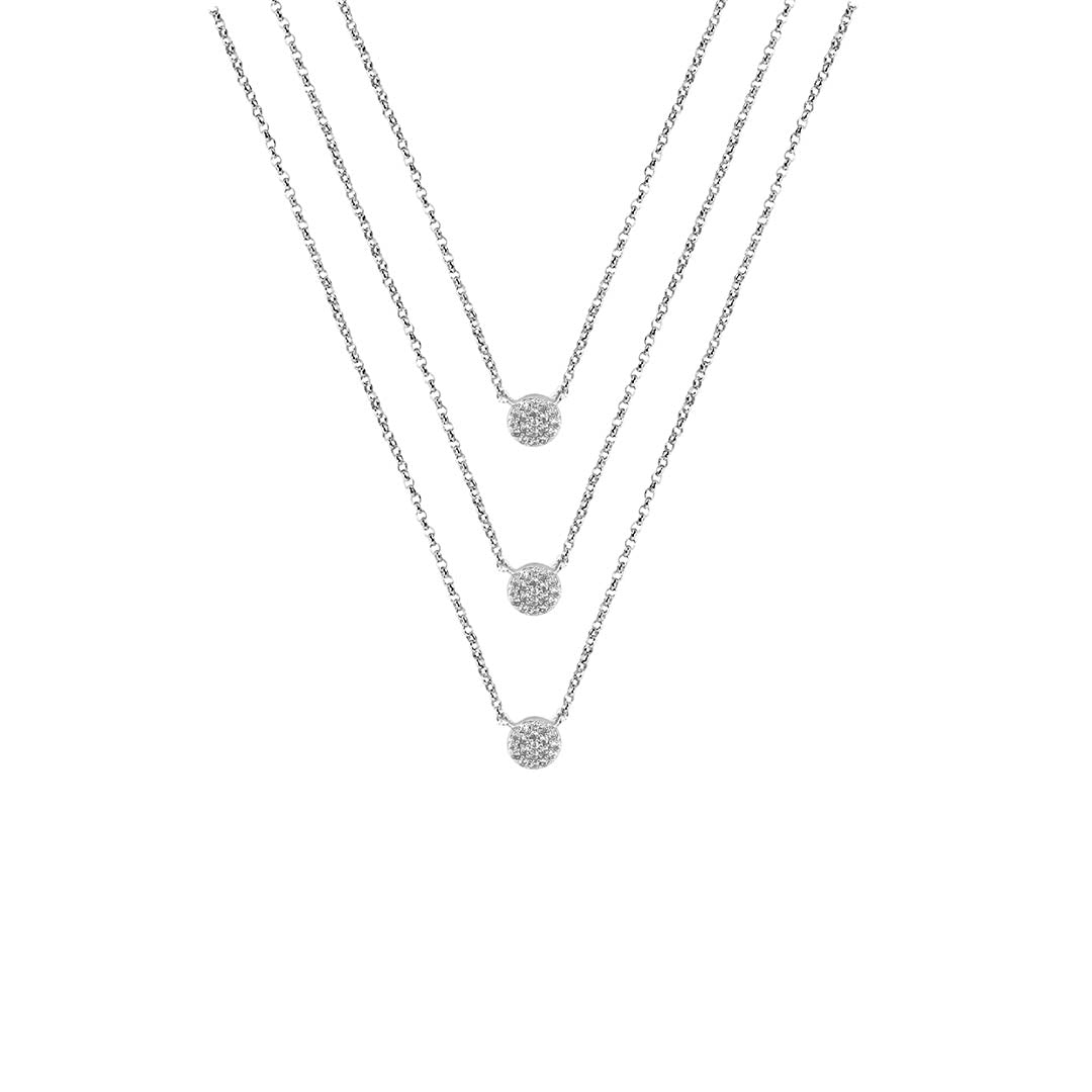 Collier en Argent 925 plaqué Rhodium assemblé d'Oxyde de zirconium - Maison Di Giorgio
