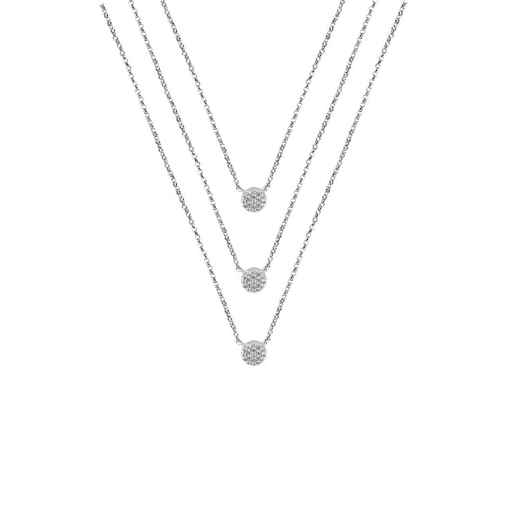 Collier en Argent 925 plaqué Rhodium assemblé d'Oxyde de zirconium - Maison Di Giorgio