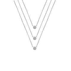 Collier en Argent 925 plaqué Rhodium assemblé d'Oxyde de zirconium - Maison Di Giorgio