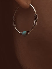 Boucles d'oreilles en Argent 925 assemblées de Turquoise - Maison Di Giorgio