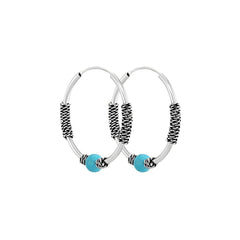 Boucles d'oreilles en Argent 925 assemblées de Turquoise - Maison Di Giorgio