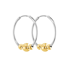 Boucles d'oreilles en Argent 925 doré Or jaune 18k et rhodium - Maison Di Giorgio