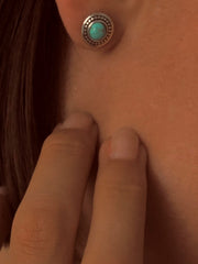 Boucles d'oreilles en Argent 925 assemblées de Turquoise - Maison Di Giorgio