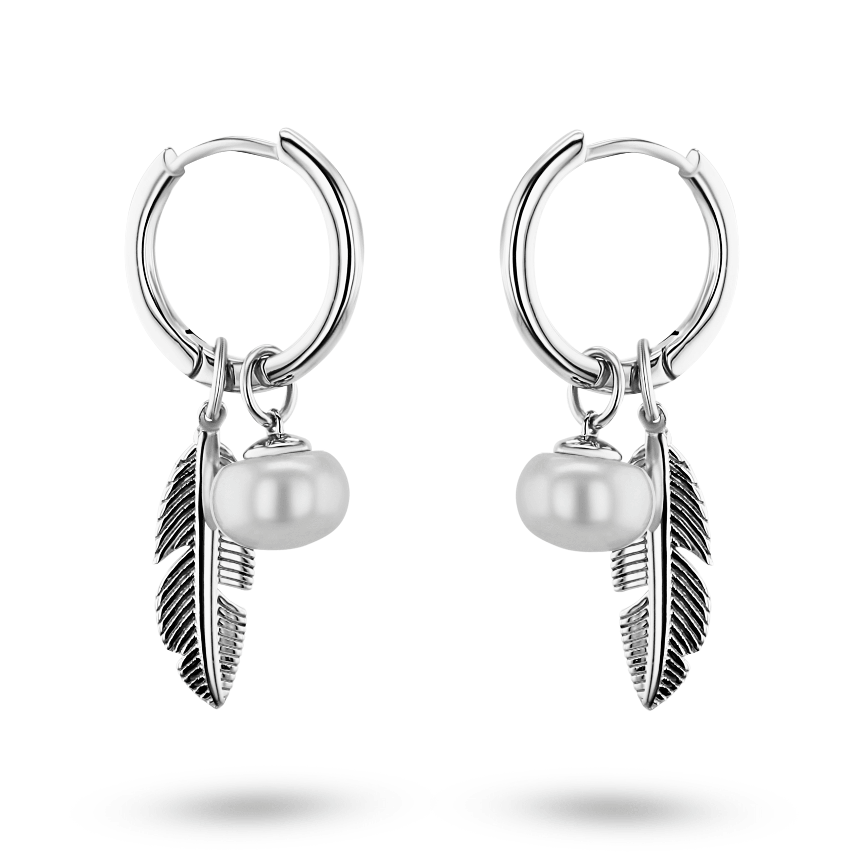 Boucles d'oreilles en Argent 925 plaqué Argent et assemblées de Perle d'eau douce - Maison Di Giorgio