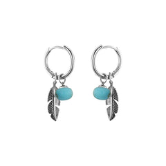Boucles d'oreilles en Argent 925 plaqué Argent assemblées de Turquoise - Maison Di Giorgio
