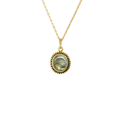 Collier en Argent 925 doré Or jaune 18k assemblé de Labradorite - Maison Di Giorgio