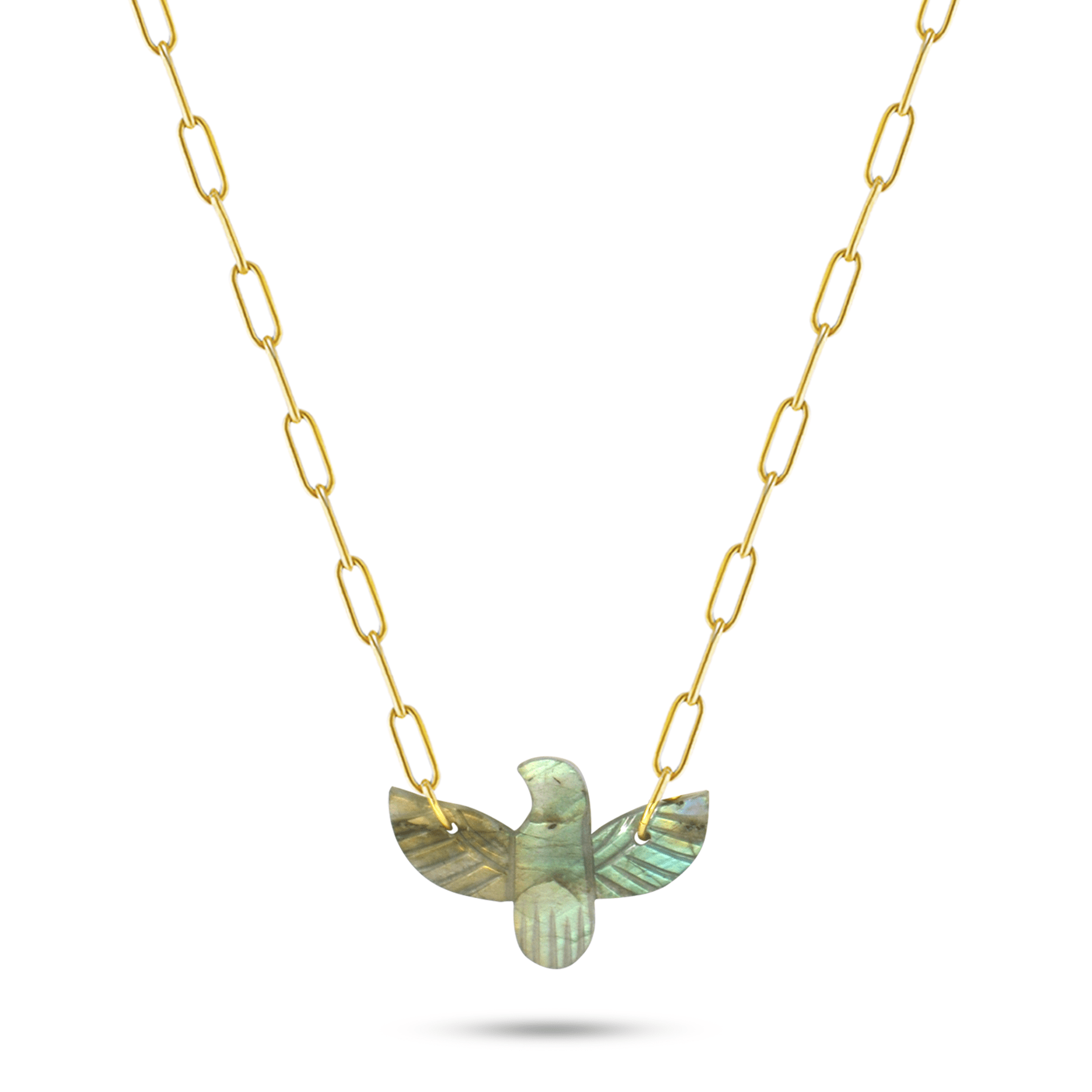 Collier en Argent 925 doré Or jaune 18k assemblé de Labradorite - Maison Di Giorgio