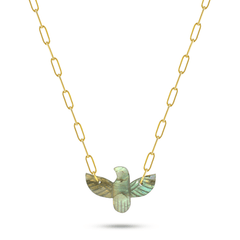 Collier en Argent 925 doré Or jaune 18k assemblé de Labradorite - Maison Di Giorgio