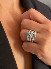 Bague en Argent 925 assemblée de Turquoise - Maison Di Giorgio