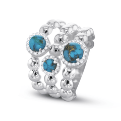 Bague en Argent 925 assemblée de Turquoise - Maison Di Giorgio