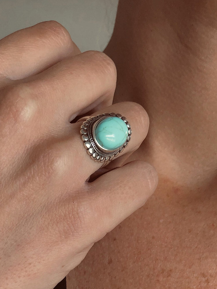 Bague en Argent 925 assemblée de Turquoise - Maison Di Giorgio