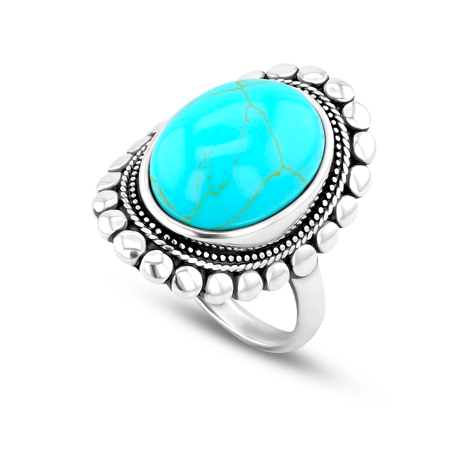 Bague en Argent 925 assemblée de Turquoise - Maison Di Giorgio