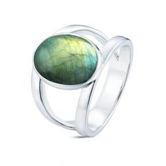 Bague en Argent 925 assemblée de Labradorite - Maison Di Giorgio