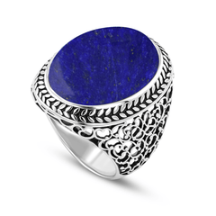 Bague en Argent 925 assemblée de Lapis - lazuli - Maison Di Giorgio