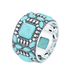 Bague en Argent 925 assemblée de Turquoise - Maison Di Giorgio
