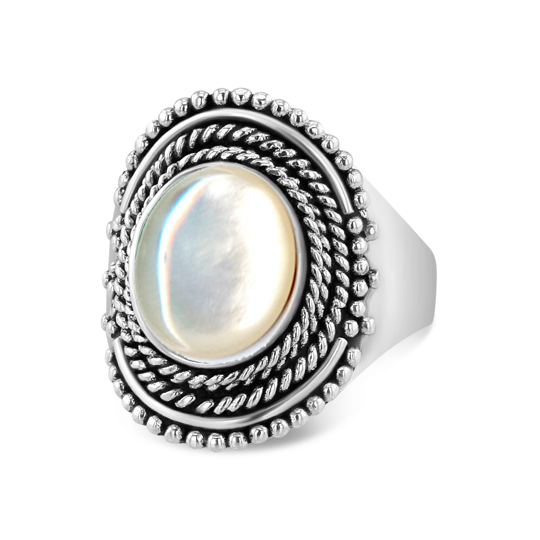 Bague en Argent 925 assemblée de Nacre - Maison Di Giorgio