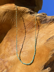 Collier perles doré Or jaune 18k assemblé d'émeraude - Maison Di Giorgio