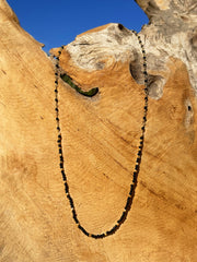 Collier perles doré Or jaune 18k assemblé d'onyx noir - Maison Di Giorgio