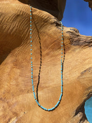 Collier perles doré Or jaune 18k assemblé de turquoise - Maison Di Giorgio