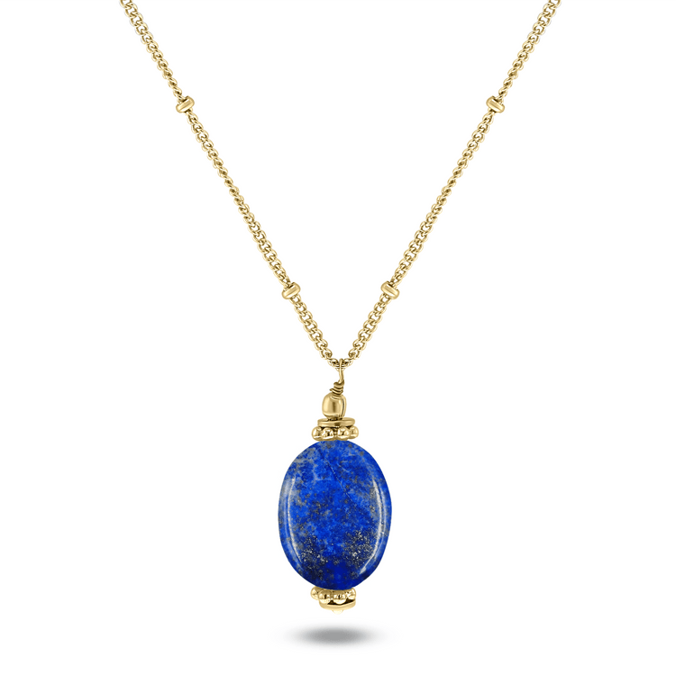 Collier doré Or jaune 18k assemblé de Lapis - lazuli - Maison Di Giorgio