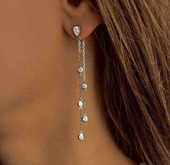 Ensemble de collier et boucles d'oreilles en Argent 925 plaqué Rhodium assemblé d'Oxyde de zirconium - Maison Di Giorgio