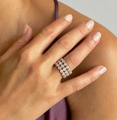 Bague en Argent 925 doré Or rose 18k assemblée de Pierre de lune - Maison Di Giorgio