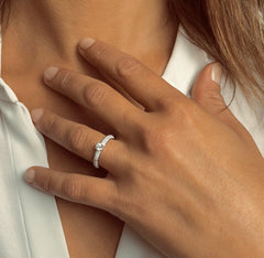 Bague en Argent 925 plaqué Rhodium assemblée d'Oxyde de zirconium - Maison Di Giorgio