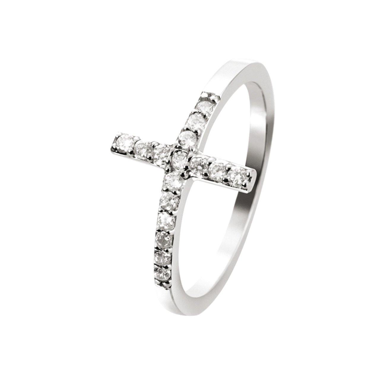 Bague en Argent 925 plaqué Rhodium assemblée d'oxyde de zirconium - Maison Di Giorgio