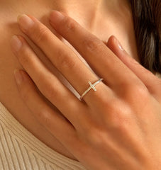 Bague en Argent 925 plaqué Rhodium assemblée d'oxyde de zirconium - Maison Di Giorgio
