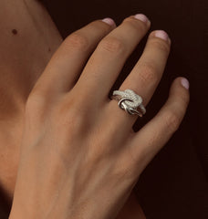 Bague en Argent 925 plaqué Rhodium assemblée d'Oxyde de zirconium - Maison Di Giorgio