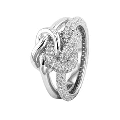 Bague en Argent 925 plaqué Rhodium assemblée d'Oxyde de zirconium - Maison Di Giorgio