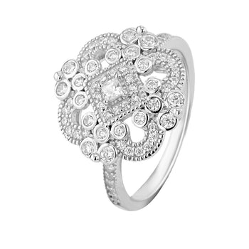 Bague en Argent 925 plaqué Rhodium assemblée d'oxyde de zirconium - Maison Di Giorgio