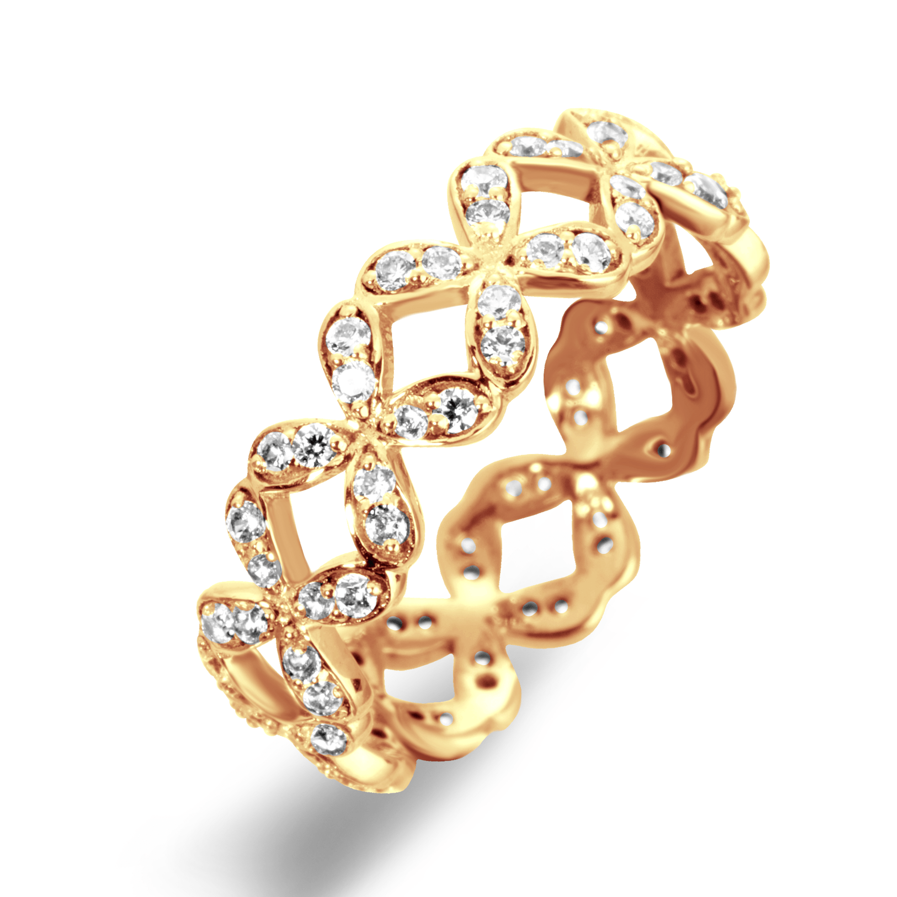 Bague en Argent 925 doré Or rose 18k assemblée d'oxyde de zirconium - Maison Di Giorgio