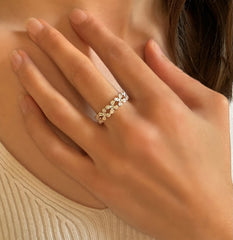 Bague en Argent 925 plaqué Rhodium assemblée d'Oxyde de zirconium - Maison Di Giorgio