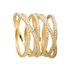 Bague en Argent 925 doré Or jaune 18k assemblée d'Oxyde de zirconium - Maison Di Giorgio