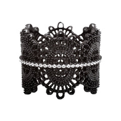 Bague en Argent 925 plaqué Rhodium noir assemblée d'oxyde de zirconium - Maison Di Giorgio