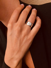 Bague en Argent 925 plaqué Rhodium assemblée d'oxyde de zirconium - Maison Di Giorgio