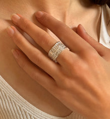 Bague en Argent 925 plaqué Rhodium assemblée d'Oxyde de Zirconium - Maison Di Giorgio
