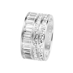 Bague en Argent 925 plaqué Rhodium assemblée d'Oxyde de Zirconium - Maison Di Giorgio