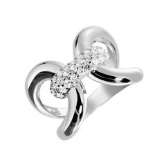 Bague en Argent 925 plaqué Rhodium assemblée d'oxyde de zirconium - Maison Di Giorgio