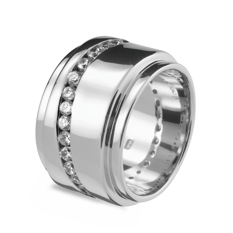 Bague en Argent 925 plaqué Rhodium assemblée d'oxyde de zirconium - Maison Di Giorgio