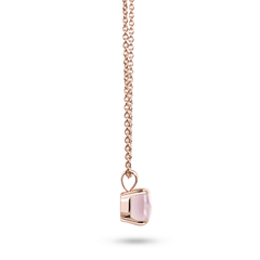 Collier en Argent 925 doré Or rose 18k assemblé de Calcédoine rose - Maison Di Giorgio