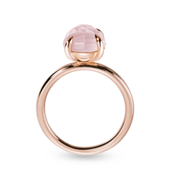 Bague en Argent 925 doré Or rose 18k assemblée de Quartz rose - Maison Di Giorgio