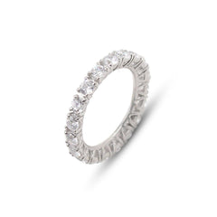 Bague en Argent 925 plaqué Rhodium assemblée de quartz blanc - Maison Di Giorgio