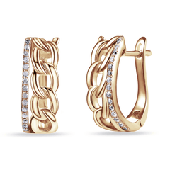 Boucles d'oreilles en Argent 925 doré Or rose 18k assemblées d'oxyde de zirconium - Maison Di Giorgio