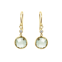 Boucles d'oreilles en Argent 925 doré Or jaune 18k assemblées d'Améthyste verte - Maison Di Giorgio